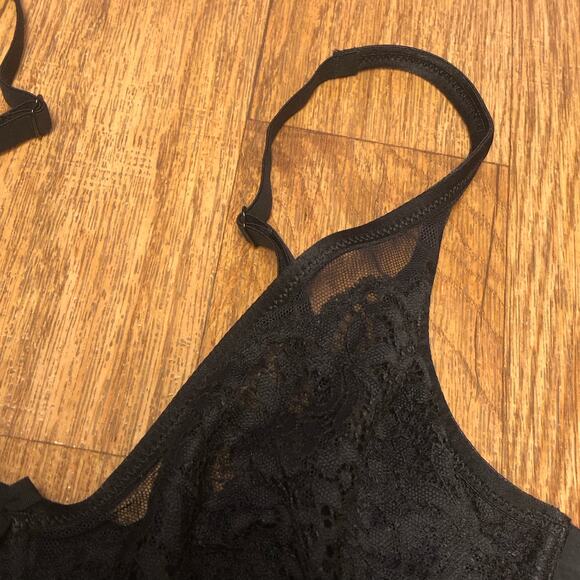 NWOT Body by Victoria Victoria’s Secret Black Lace Unlined Lace Demi Bra 34DD - Picture 4 of 14